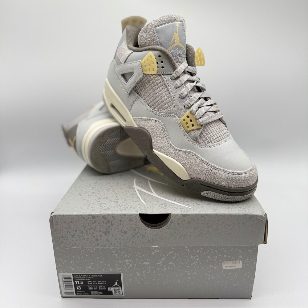 Air Jordan 4 Mens 11.5 Retro SE Craft Photon Dust Grey Vanilla *W/OG Box *